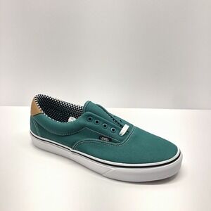 Vans Teal Canvas Checkered Lace Up Low Top Sneakers Shoe Size‎ Women 10.5 Men 9